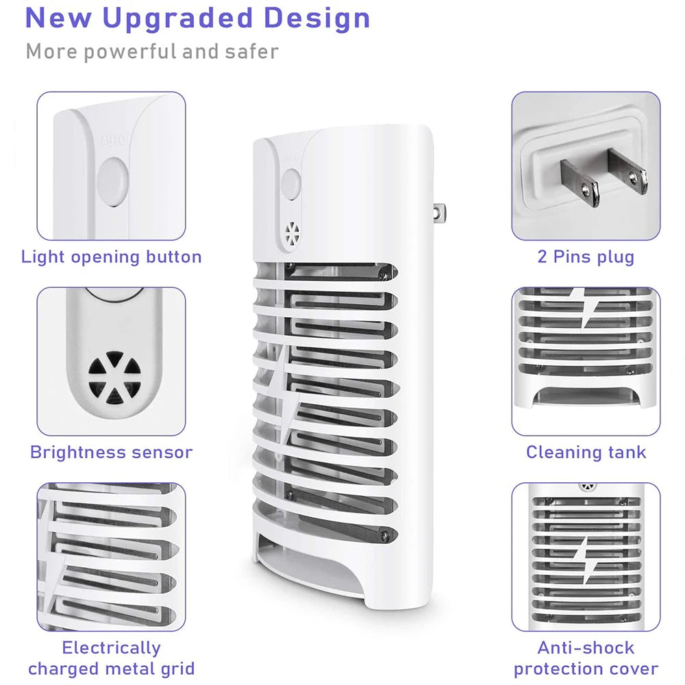 Electric Mosquito Lamp Anti Fly Moth Bug Insect Trap Lamp No Radiation Pest Kill EU/US/UK Plug