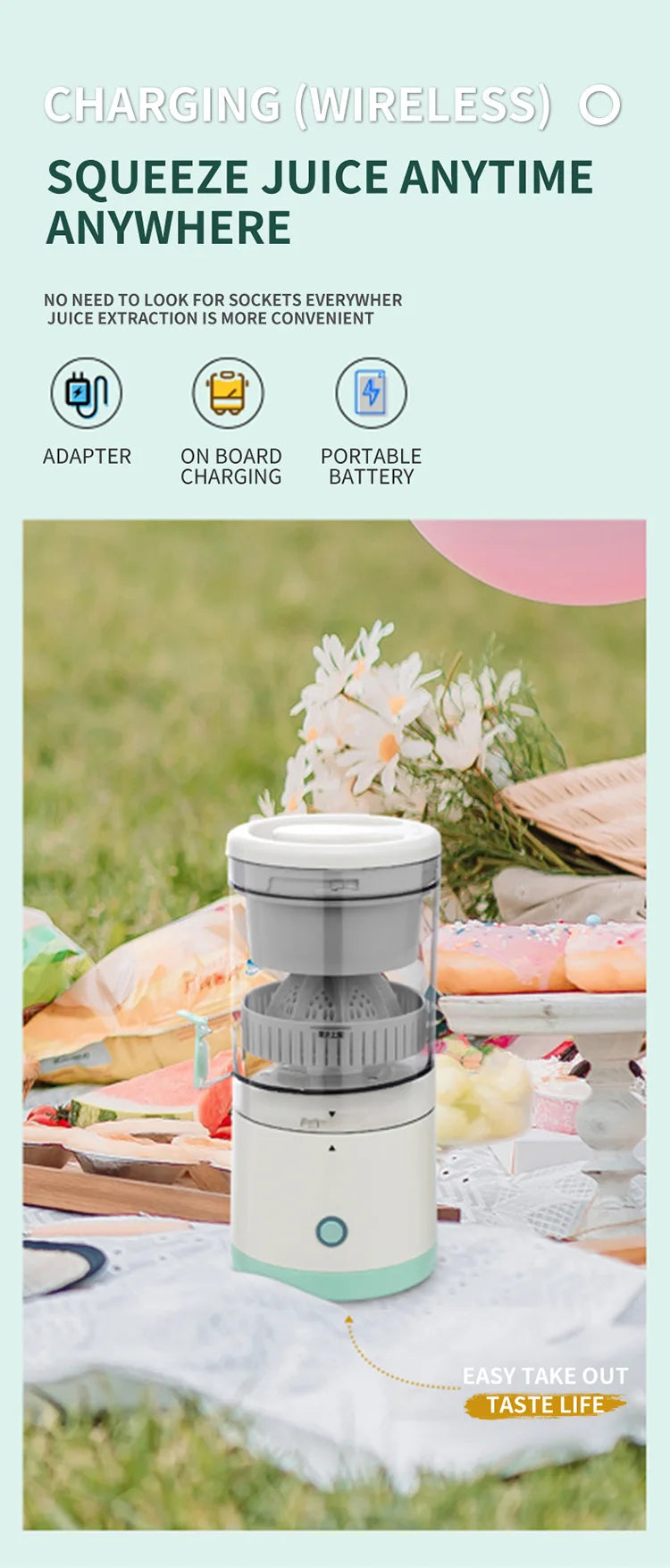 Extractor Fully Automatic Fruit Household Juicer Portable Juice Machine Residue Separation Bidirectional Spiral Fruit Juicer Cup