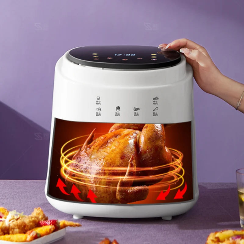 Household Air Fryer 6L 8L Intelligent Electric Fryer French Fries Machine Multi Functional Deep Fryer