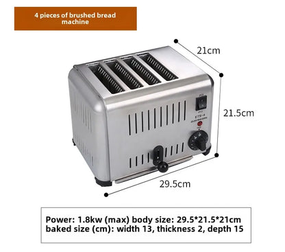 Toaster Commercial 4-6-piece Chinese Hamburger Heater Sandwich Toaster Toaster Kitchen Breakfast Machine 304 stainless steel