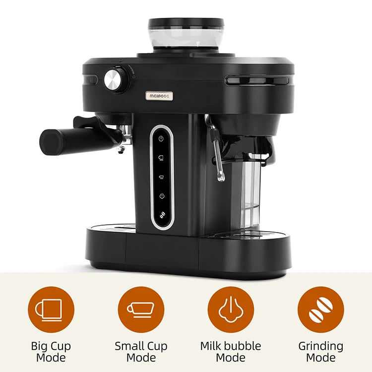 Mini Home Coffee Maker Grain Semi Automatic Coffee Espresso Machine With Grinder