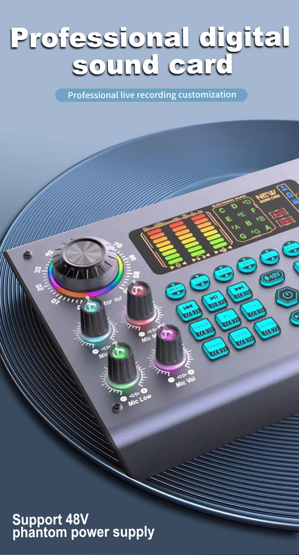 Zealsound Professional 48V XLR Microphone for PC Recording Singing Streaming Gaming