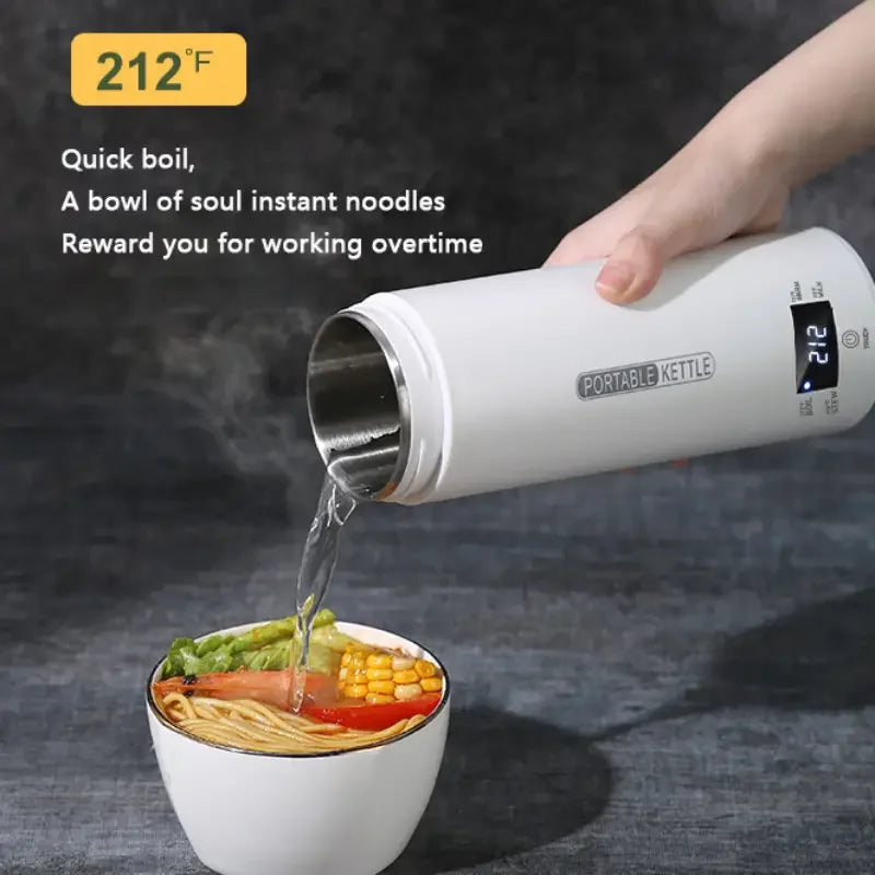 Travel Electric Kettle Portable Small Mini Tea Coffee Kettle Water Boiler, Water Heater Steel & Auto Shut-Off & Boil Dry Protect