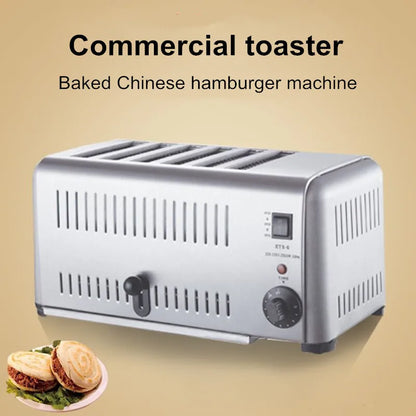Toaster Commercial 4-6-piece Chinese Hamburger Heater Sandwich Toaster Toaster Kitchen Breakfast Machine 304 stainless steel