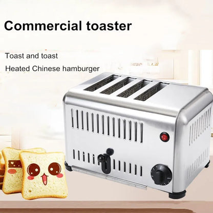 Toaster Commercial 4-6-piece Chinese Hamburger Heater Sandwich Toaster Toaster Kitchen Breakfast Machine 304 stainless steel