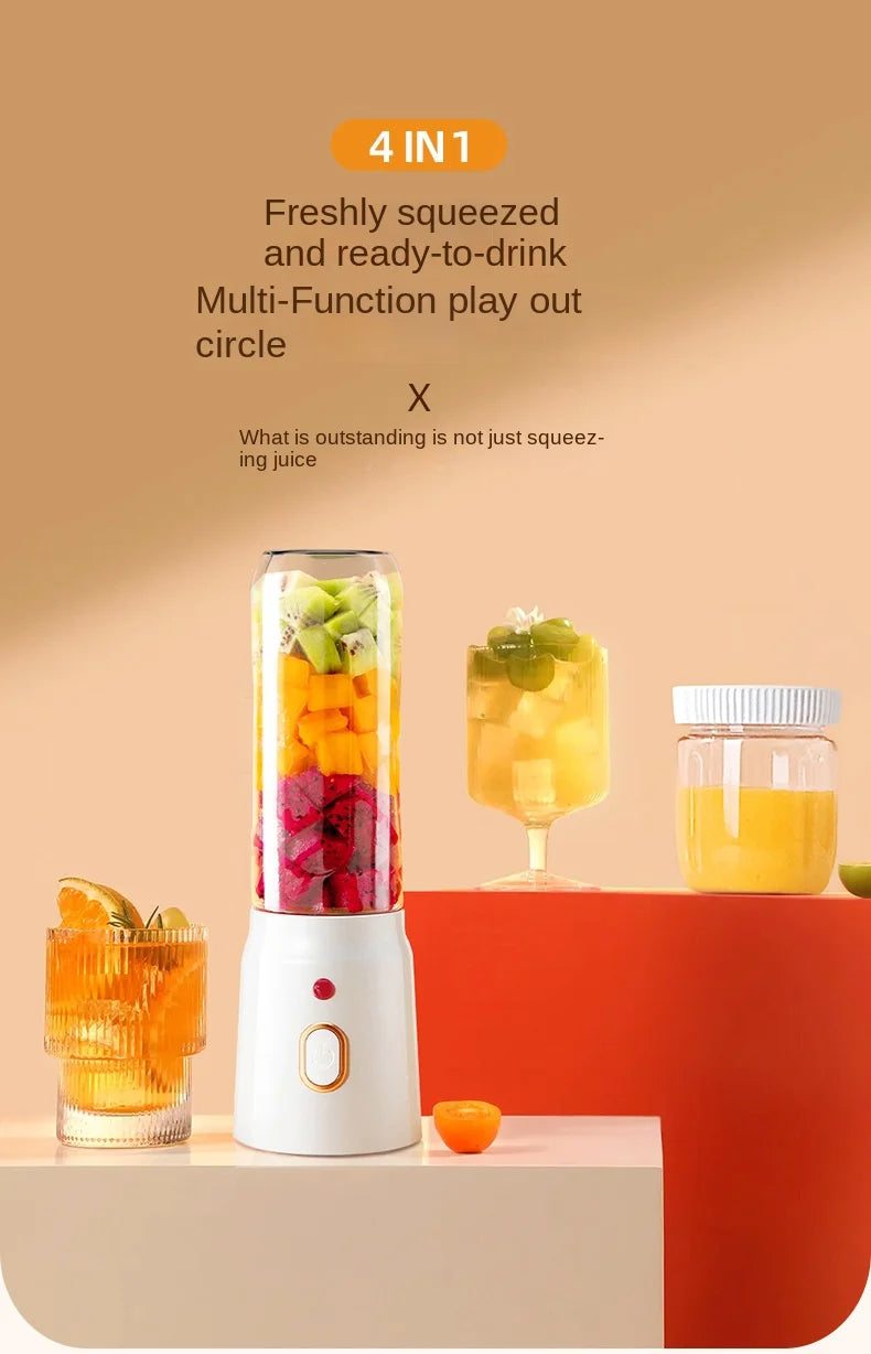 Portable Electric Fruit Juicer Machine Shakes and Smoothies Personal Travel Blender