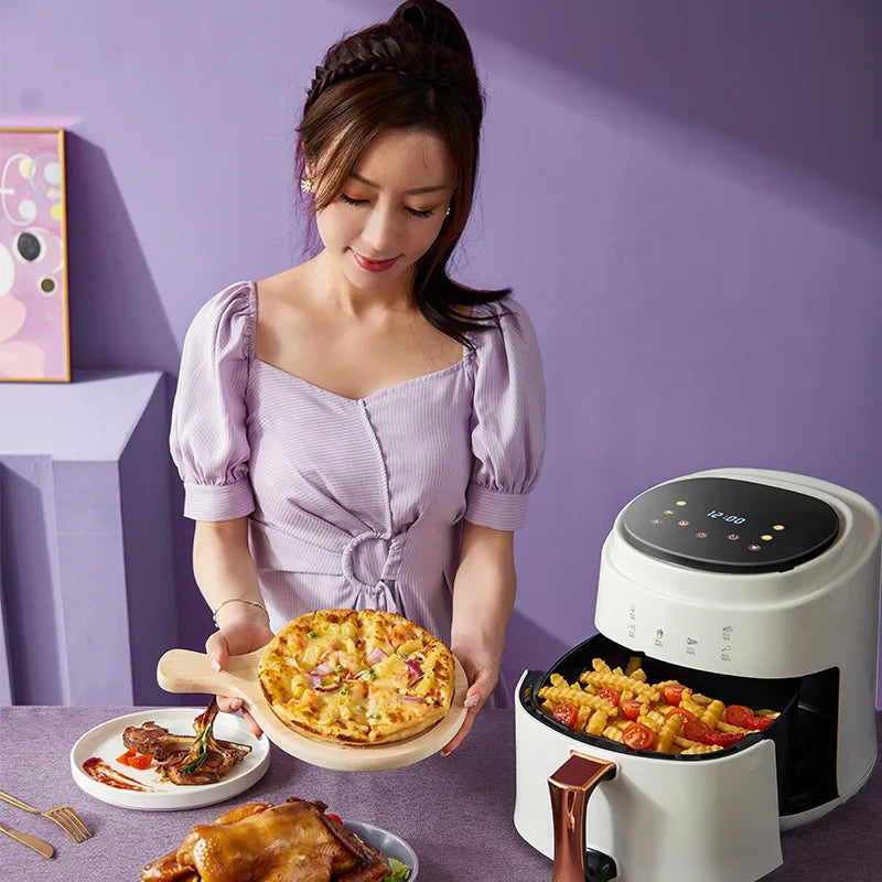 Household Air Fryer 6L 8L Intelligent Electric Fryer French Fries Machine Multi Functional Deep Fryer
