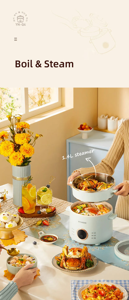 2.0L Rice Cooker Multifunctional Household Porridge Cooking Rice Cooker With Steamer Double Layer Non-Stick Electric Cooker 220V