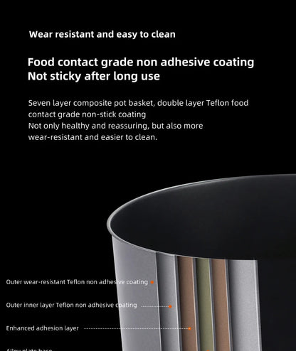 6.8L large-capacity air fryer, knob switch, food-grade non-stick coating, healthy cooking, 1-hour timer, dual-purpose for baking