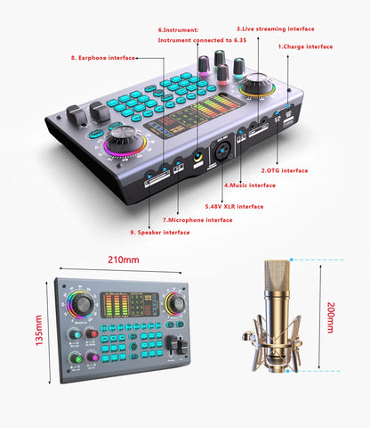 Zealsound Professional 48V XLR Microphone for PC Recording Singing Streaming Gaming