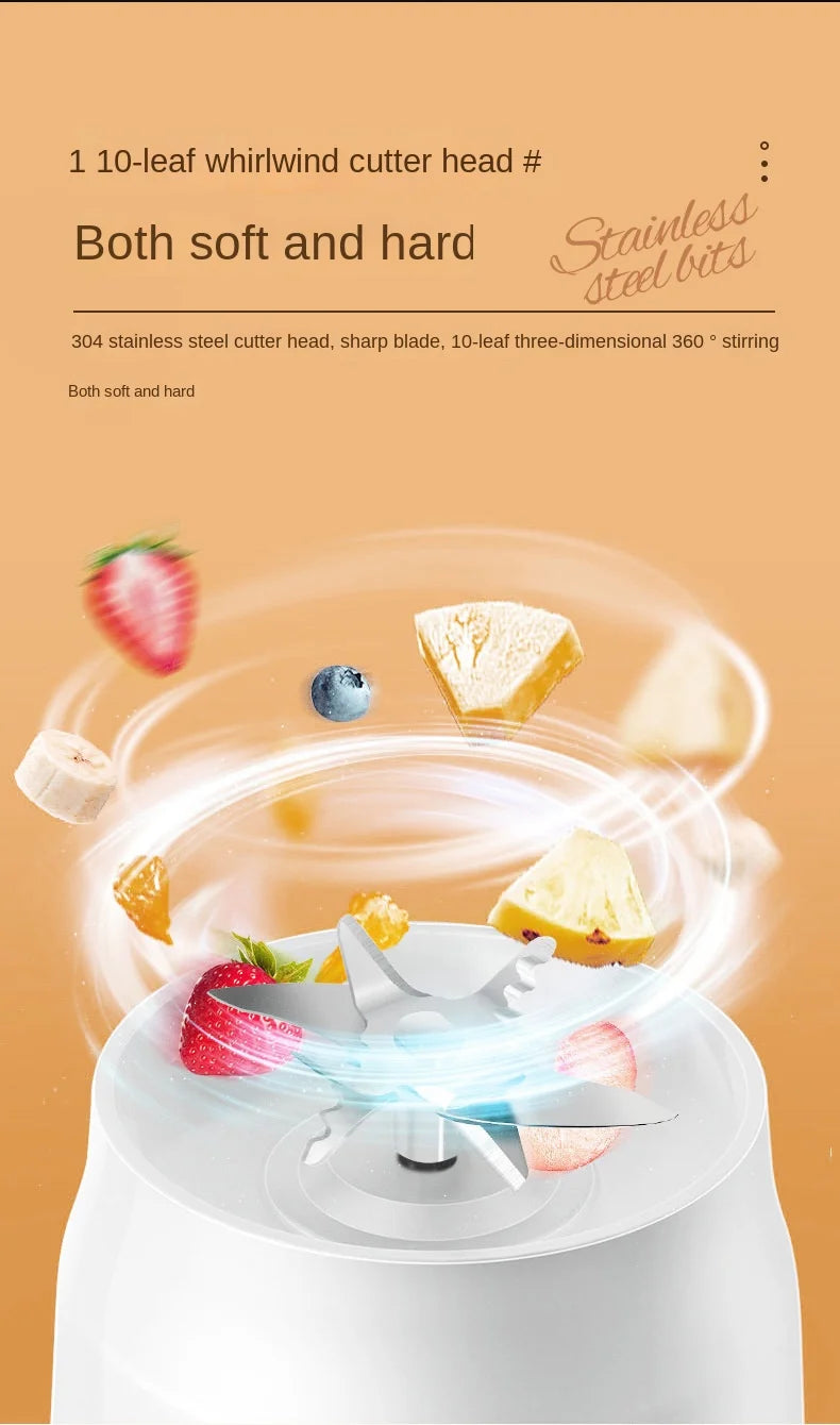 Portable Electric Fruit Juicer Machine Shakes and Smoothies Personal Travel Blender