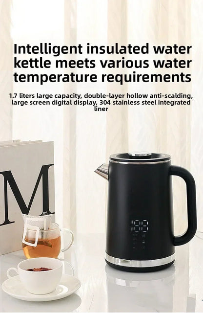 Smart Thermostatic 1.7L Electric Kettles Household Stainless Steel Kettle Double-Layer Insulation Boiling Water Electric Kettle