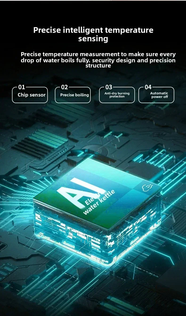 Smart Thermostatic 1.7L Electric Kettles Household Stainless Steel Kettle Double-Layer Insulation Boiling Water Electric Kettle