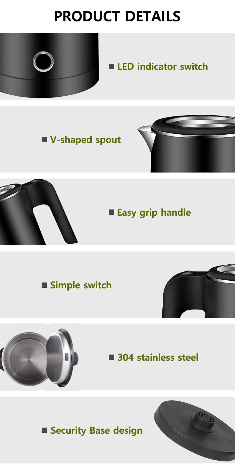 Travel Electric Kettle Tea Coffee 0.8L Stainless Steel Portable Water Boiler Pot For Hotel Family Trip Kitchen Smart Kettle Pot