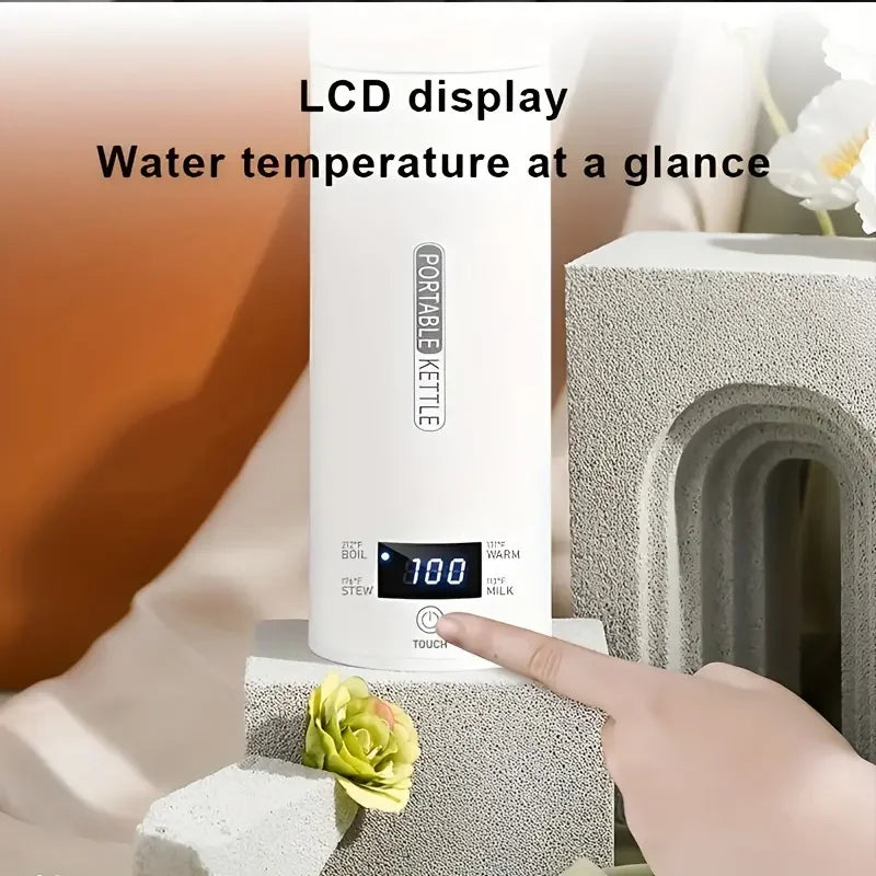 Travel Electric Kettle Portable Small Mini Tea Coffee Kettle Water Boiler, Water Heater Steel & Auto Shut-Off & Boil Dry Protect