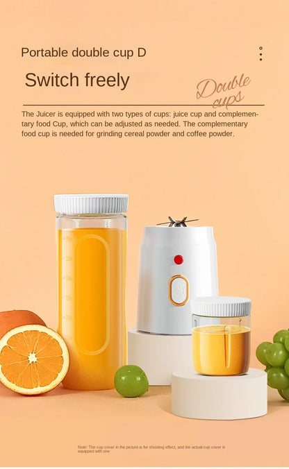 Portable Electric Fruit Juicer Machine Shakes and Smoothies Personal Travel Blender