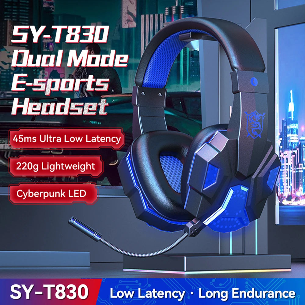 Wireless Bluetooth 5.1 Gaming Headphone Strong Bass Stereo Earphone Noise Reduction Helmet With Mic Low Latency Game Big Headset