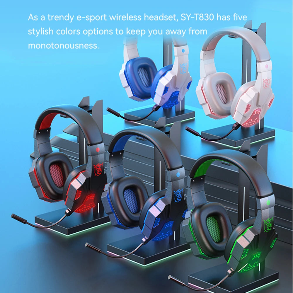 Wireless Bluetooth 5.1 Gaming Headphone Strong Bass Stereo Earphone Noise Reduction Helmet With Mic Low Latency Game Big Headset