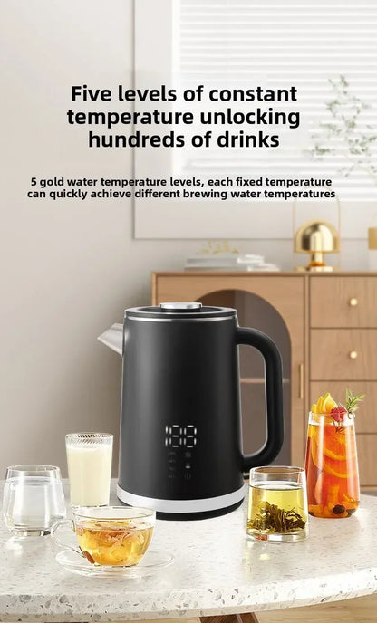 Smart Thermostatic 1.7L Electric Kettles Household Stainless Steel Kettle Double-Layer Insulation Boiling Water Electric Kettle