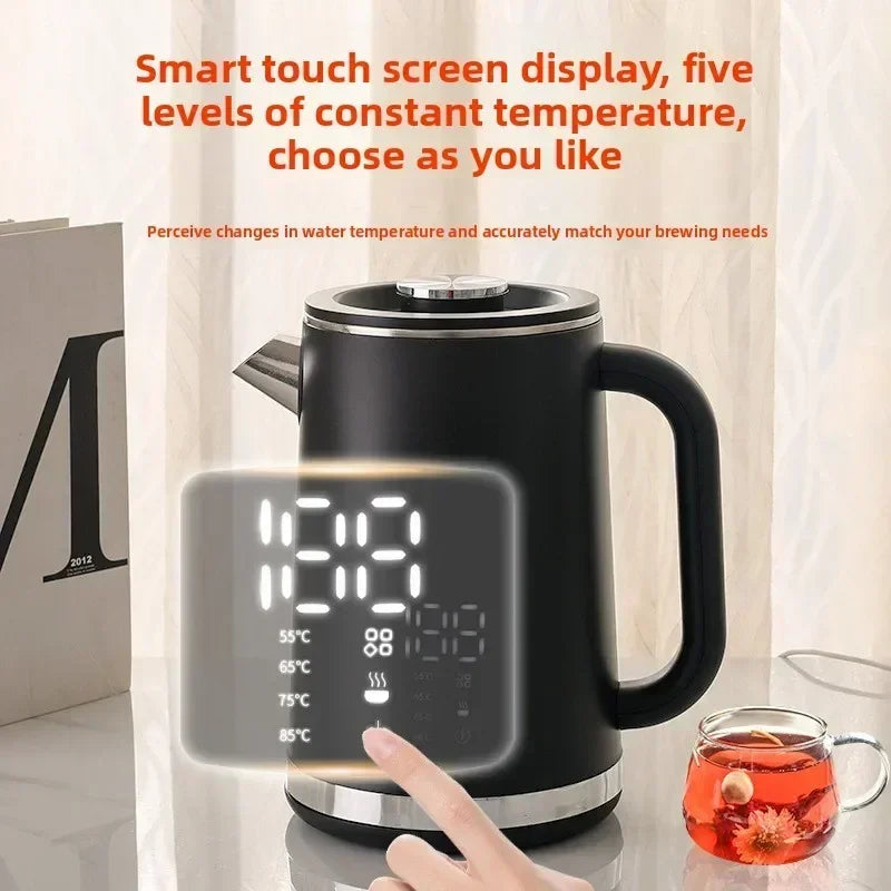 Smart Thermostatic 1.7L Electric Kettles Household Stainless Steel Kettle Double-Layer Insulation Boiling Water Electric Kettle