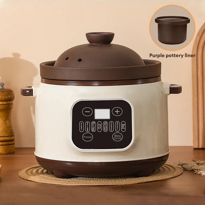 3.8L Intelligent Electric Stew Pot Slow Cooker Ceramic Inner Pot Multi-Cooker for Soup Porridge Casserole Ceramic Porridge Pot
