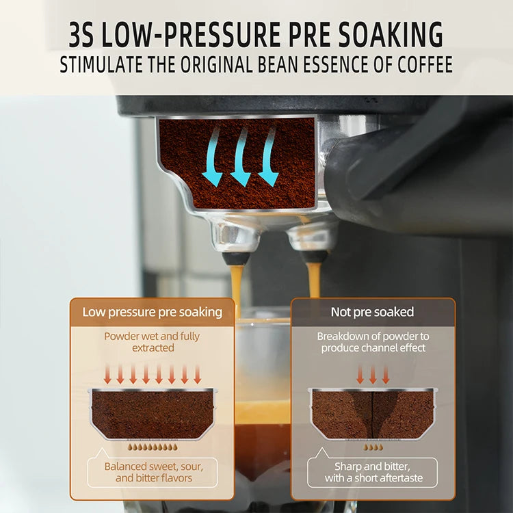 Mini Home Coffee Maker Grain Semi Automatic Coffee Espresso Machine With Grinder