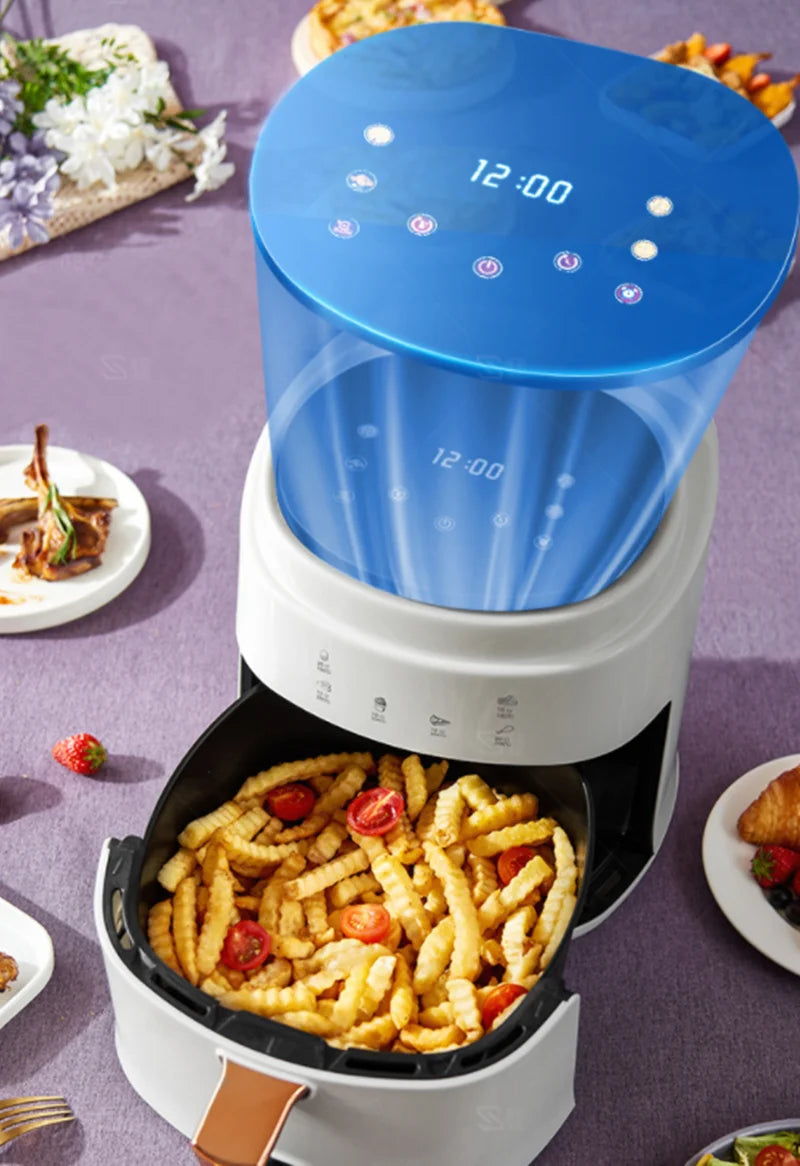 Household Air Fryer 6L 8L Intelligent Electric Fryer French Fries Machine Multi Functional Deep Fryer