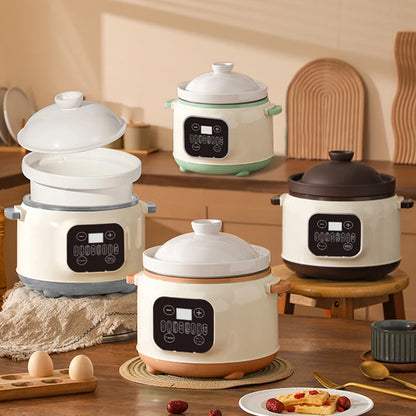 3.8L Intelligent Electric Stew Pot Slow Cooker Ceramic Inner Pot Multi-Cooker for Soup Porridge Casserole Ceramic Porridge Pot