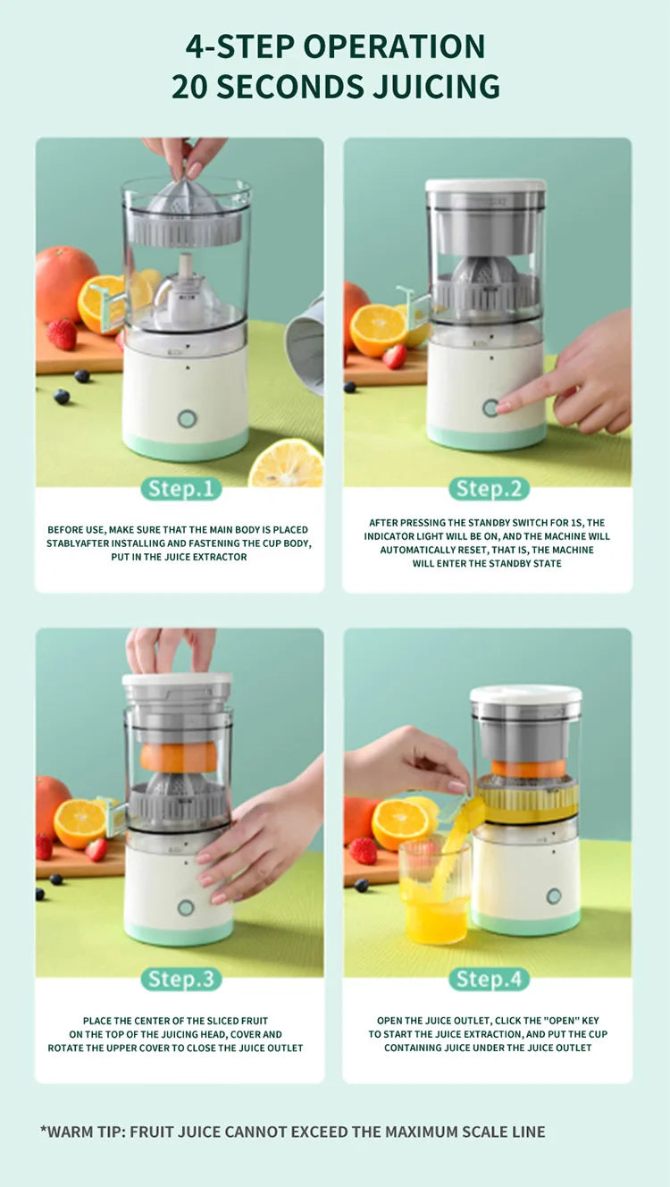 Extractor Fully Automatic Fruit Household Juicer Portable Juice Machine Residue Separation Bidirectional Spiral Fruit Juicer Cup