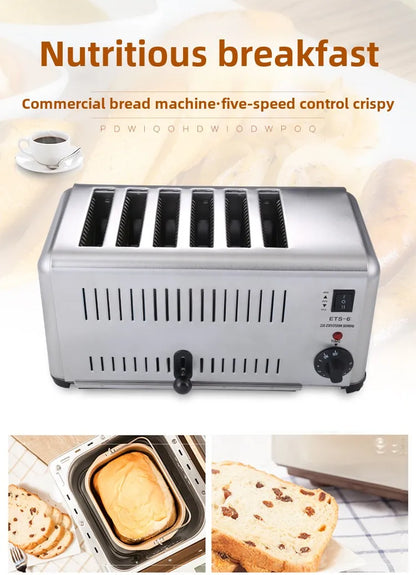 Toaster Commercial 4-6-piece Chinese Hamburger Heater Sandwich Toaster Toaster Kitchen Breakfast Machine 304 stainless steel