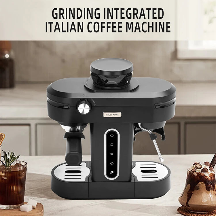 Mini Home Coffee Maker Grain Semi Automatic Coffee Espresso Machine With Grinder